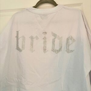 Bride Rhinestone Longsleeve Crewneck Shirt